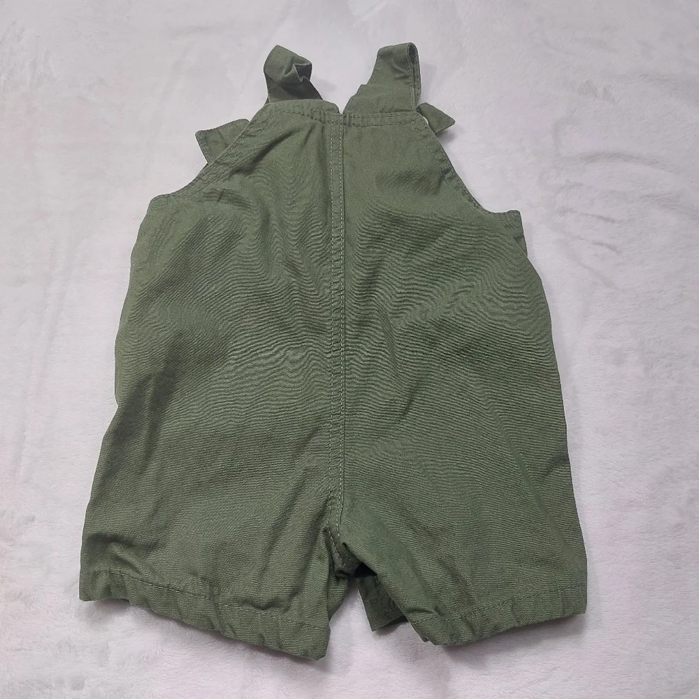 CARTER'S GREEN JUNGLE CHEETAH OVERALLS SIZE 6 MONTHS